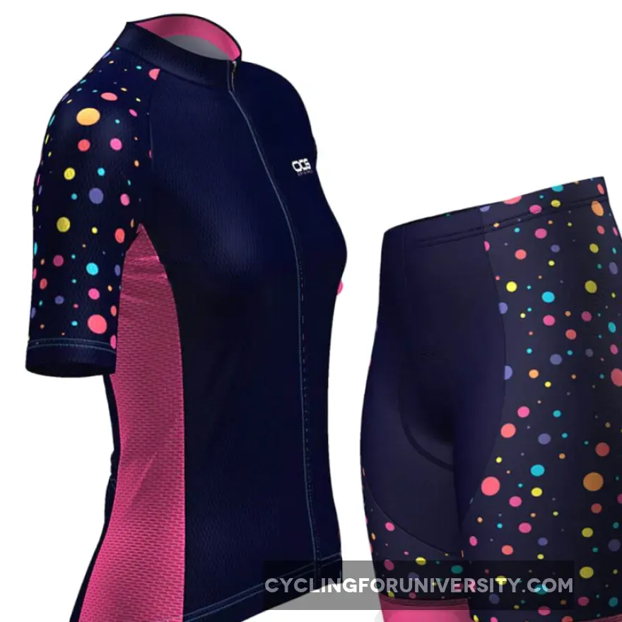 Women's Rainbow Polka Dot Cycling Kit Brand New