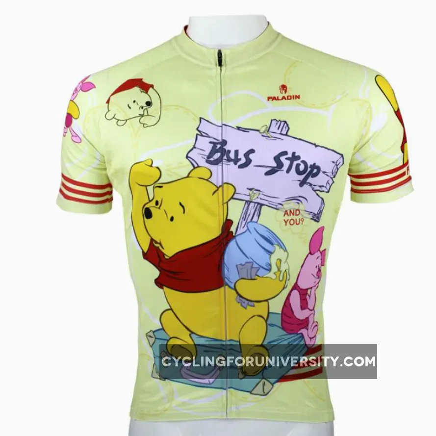 Ilpaladino Winnie the Pooh Man's Spring Summer Sportswear Short/long-sleeve Cycling Jersey Apparel Outdoor Sports Gear Leisure Biking T-shirt Cartoon World NO.97
