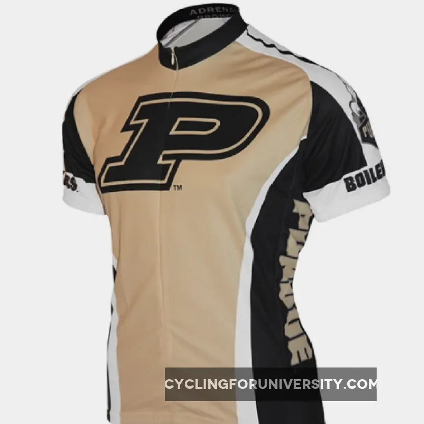 Purdue University Boilermakers 3/4 zip Men's Short Sleeve Cycling Jersey, Purdue Bike Jersey PURDUE-MED
