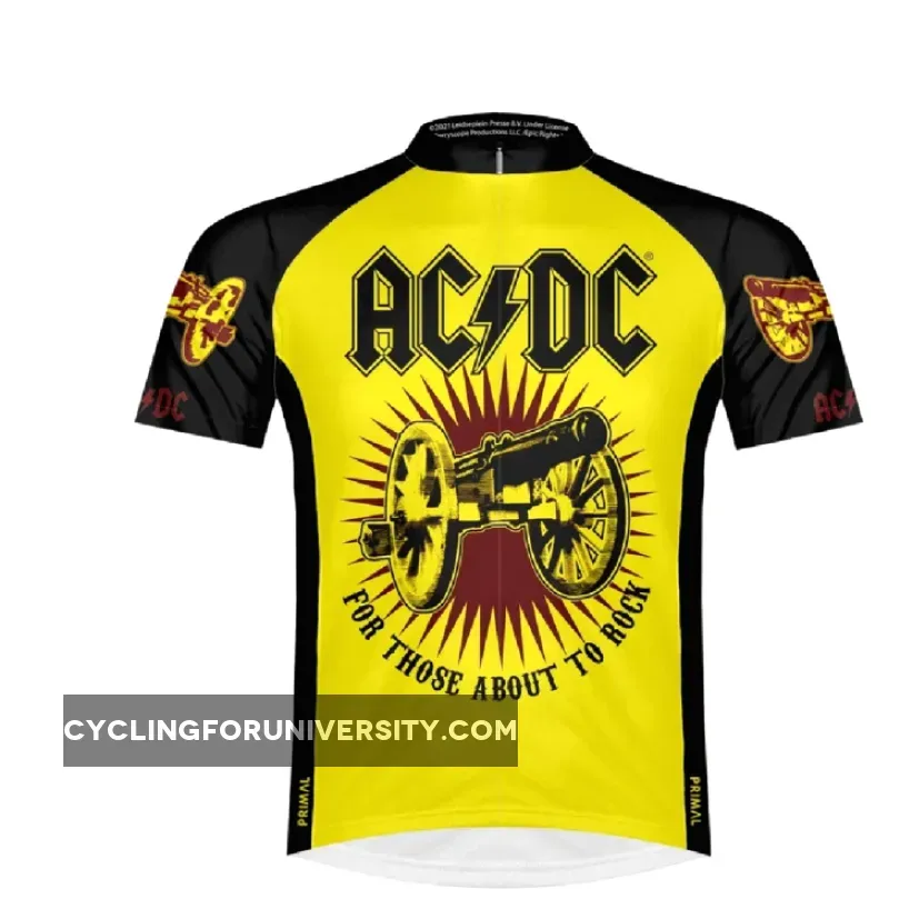 Primal Wear AC/DC For Those About to Rock Men's Full zip Cycling Jersey, Primalwear