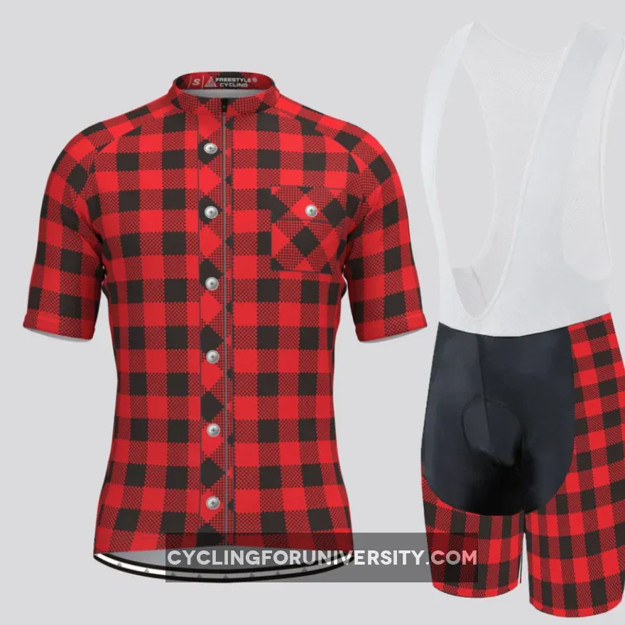Plaid Checkered Shirt V1 Men's Cycling Kit Online