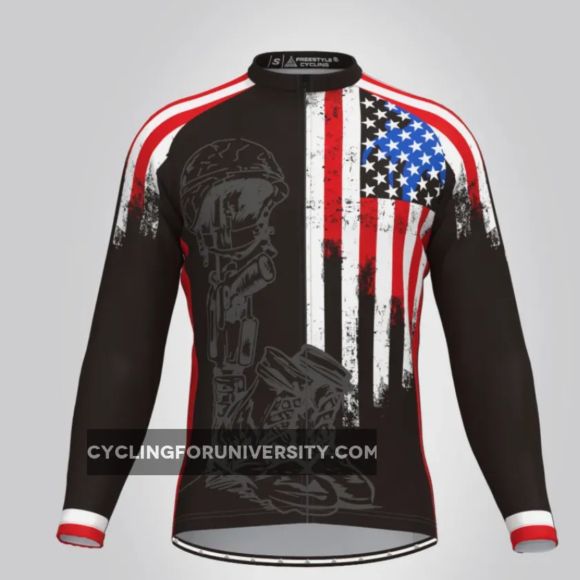 Honor The Fallen Warrior Men's Long Sleeve Cycling Jersey