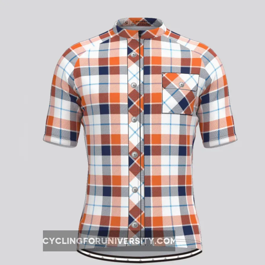Plaid Checkered Shirt V13 Men's Cycling Jersey Online