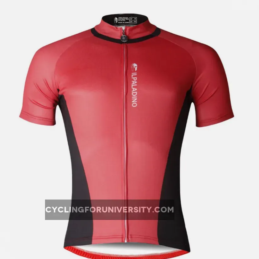 Ilpaladino Simple Red&Black Men's Breathable Short-Sleeve Cycling Jersey Bicycling Shirts Summer Quick Dry Sportswear Apparel Outdoor Sports Gear Leisure Biking T-shirt NO.703
