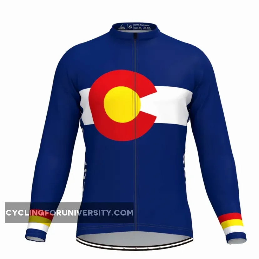 Colorado State Flag Men's Long Sleeve Cycling Jersey To Buy