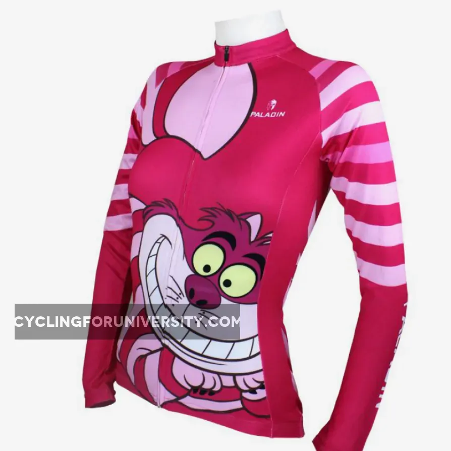 June Special Offer-Big Mouth Cat Grinning Women's Long/Short-sleeve Cycling Jersey Summer Spring Autumn Pro Cycle Clothing Racing Apparel Outdoor Sports Leisure Biking shirt Cartoon World Pink No.100