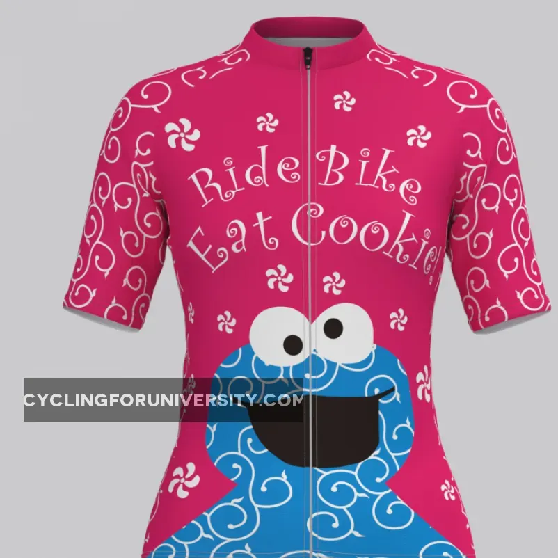 Cookie Monster Women's Cycling Jersey Pink For Sale