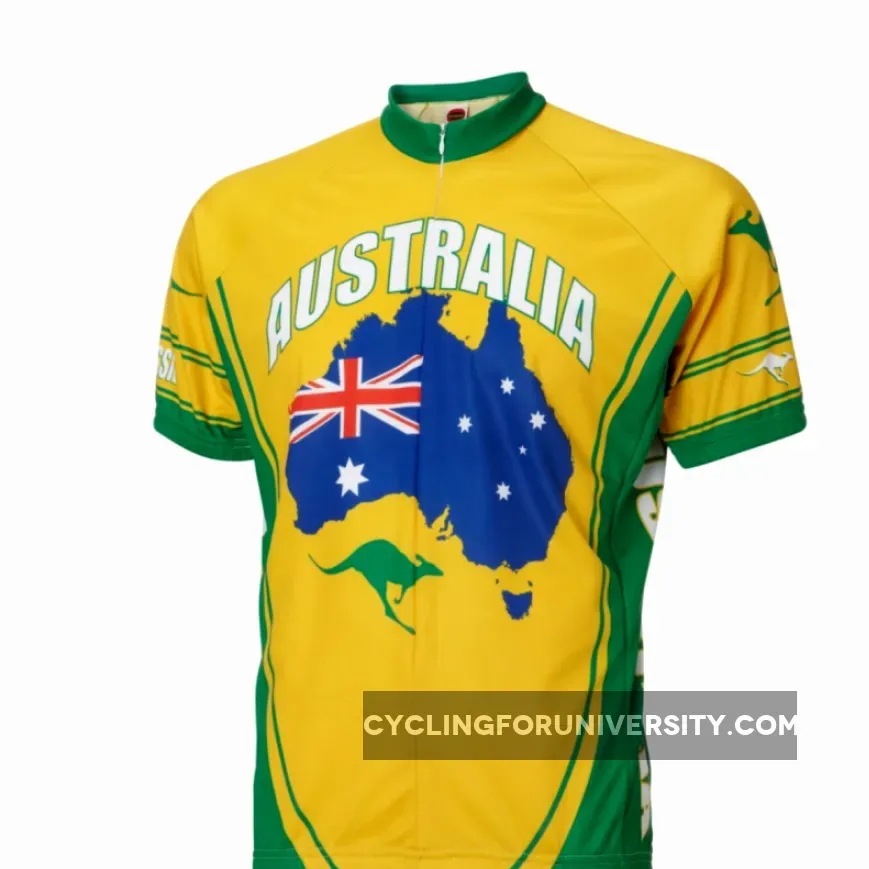 Australia country pride Short sleeve 15" zip men's cycling jersey