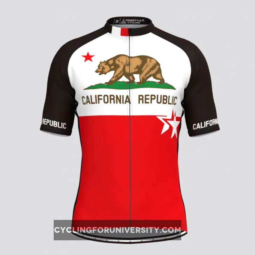 California Republic Men's Cycling Jersey Green Red Online