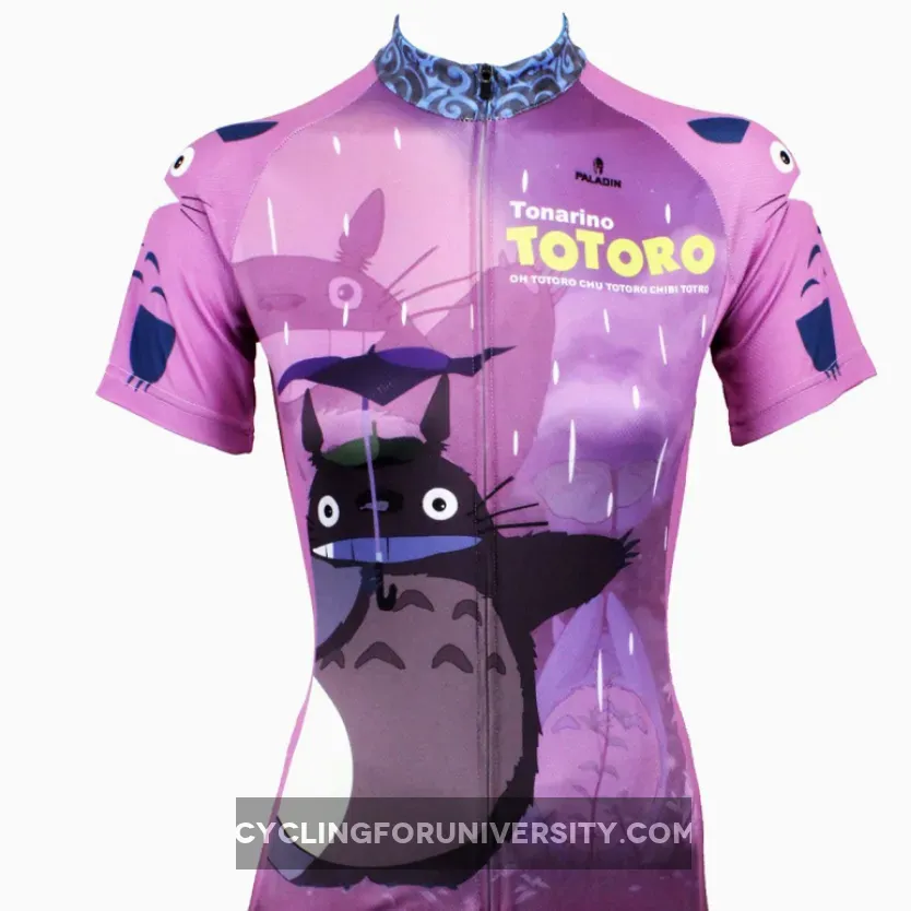 My Neighbor Totoro Purple Cycling Jersey Women's Short-Sleeve T-shirt Chinchilla NO.519