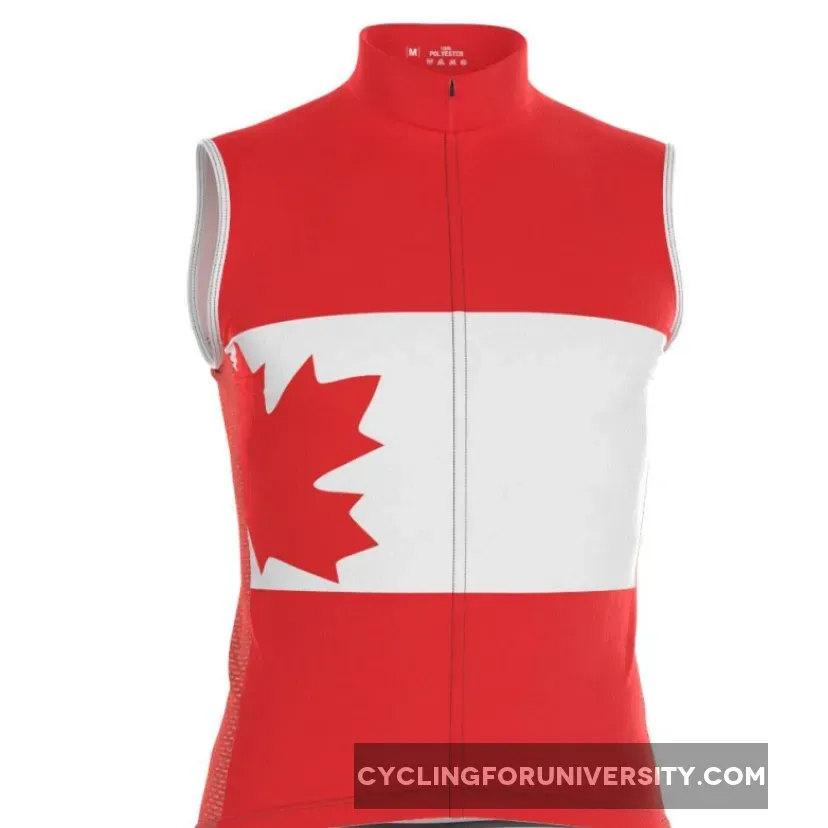 Men's Canada Flag Maple Leaf Sleeveless Cycling Jersey