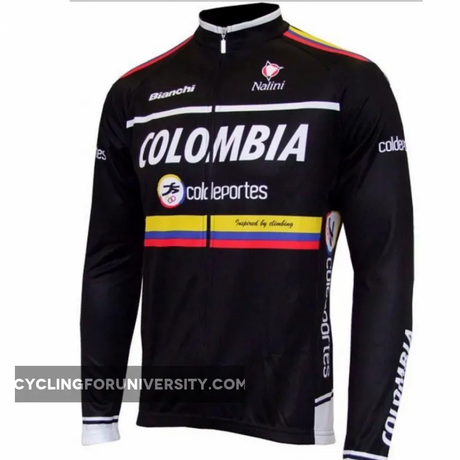 2012 Colombia Coldeportes Team Long Sleeve Cycling Jersey