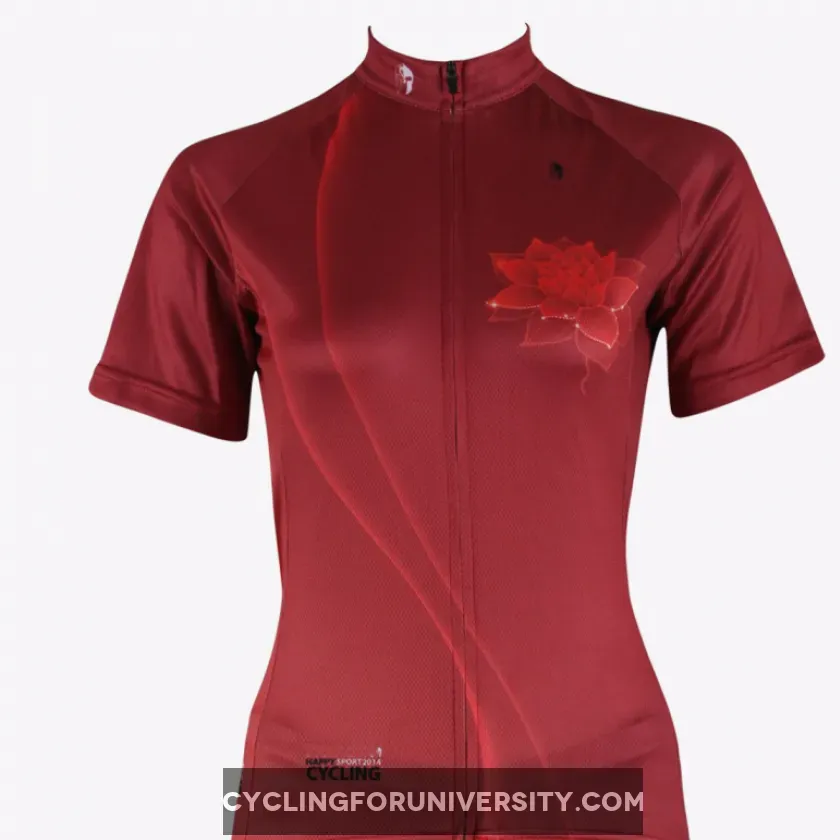 Ilpaladino Red Lotus Summer Women's Short-Sleeve Cycling Jersey Biking Shirts Breathable Outdoor Sports Gear Leisure Biking T-shirt Sports Clothes NO.281