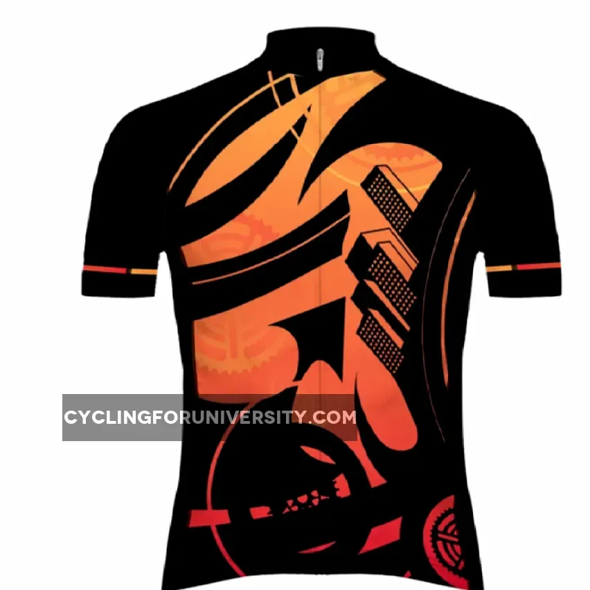 Primal Wear Sunset Cityscape Men's Full Zip Evo 2.0 Slim Fit Racing Cycling Jersey