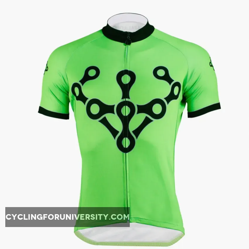 Green Men's Cycling Jersey Green T-shirt Summer NO.625