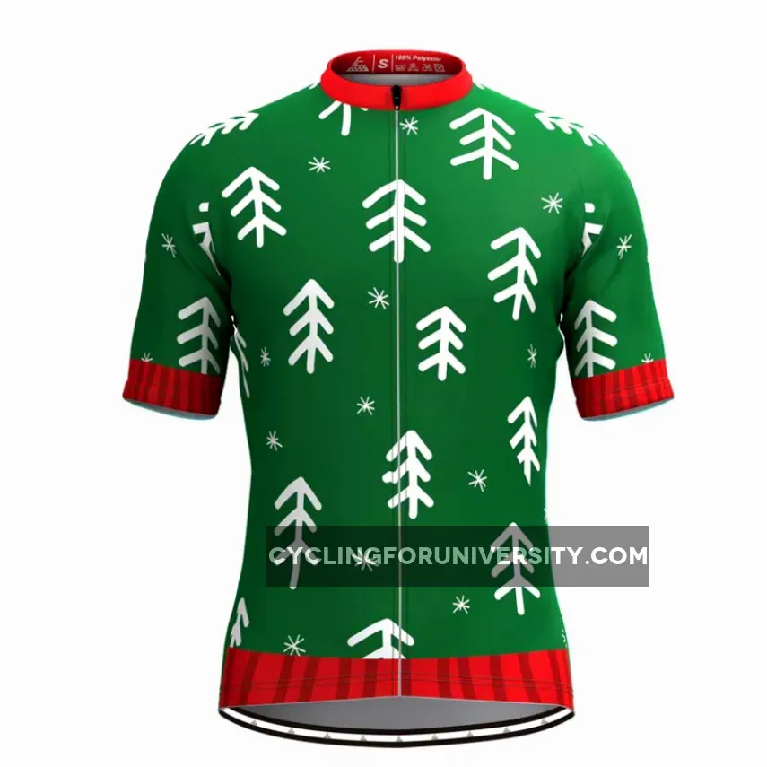 Ugly Christmas Sweater snowflake Cycling Jersey Green