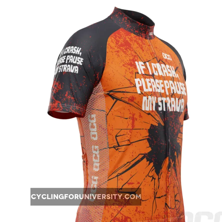 Men's Pause My Strava Short Sleeve Cycling Jersey #Strava Jersey