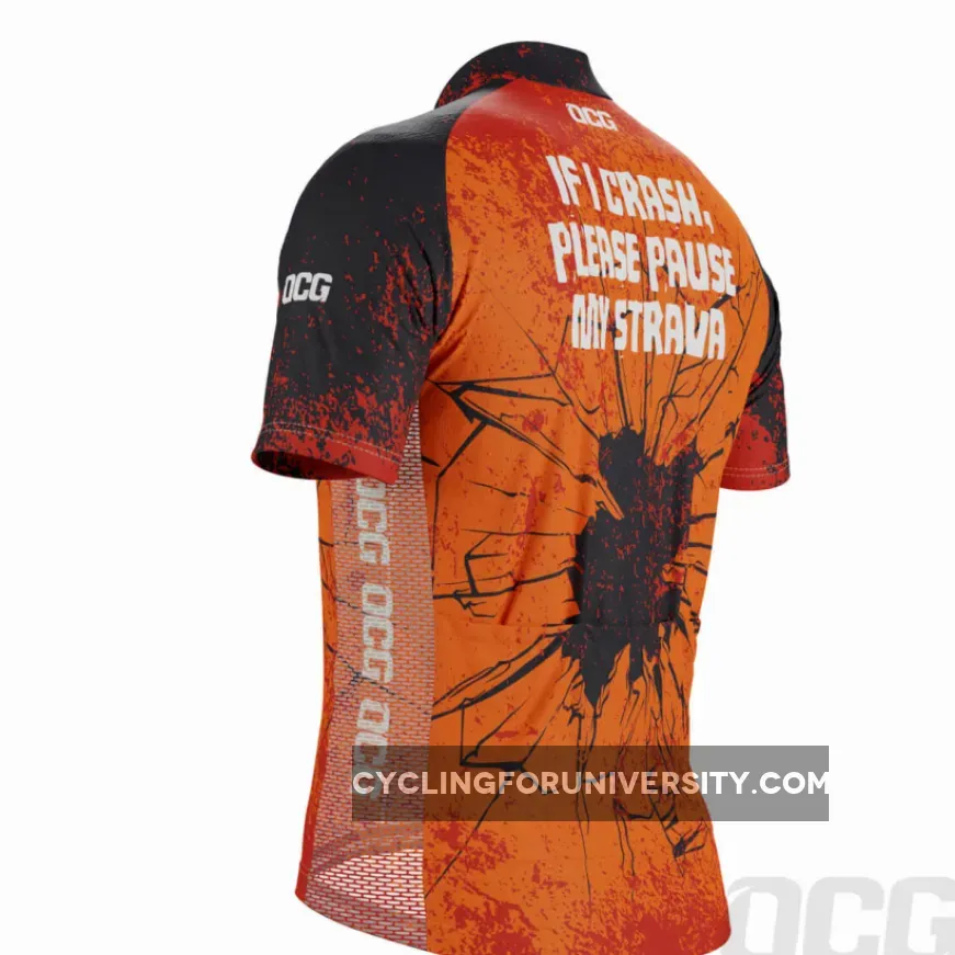 Men's Pause My Strava Short Sleeve Cycling Jersey #Strava Jersey
