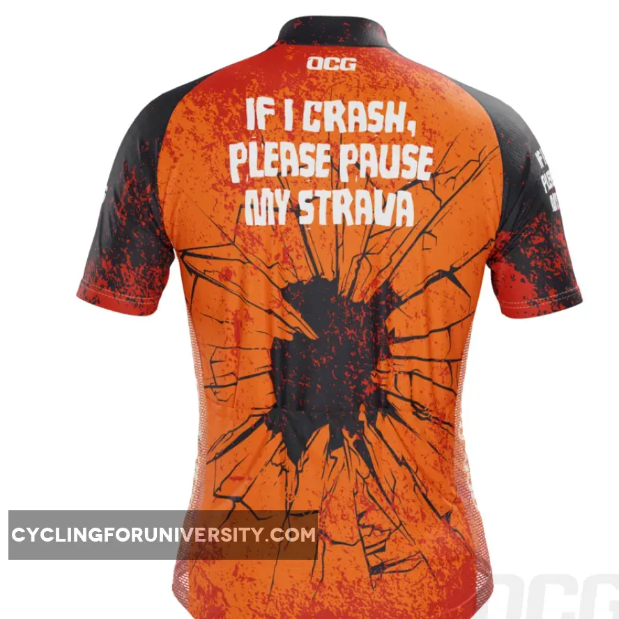 Men's Pause My Strava Short Sleeve Cycling Jersey #Strava Jersey