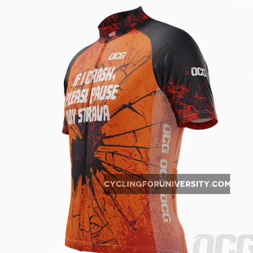 Men's Pause My Strava Short Sleeve Cycling Jersey #Strava Jersey