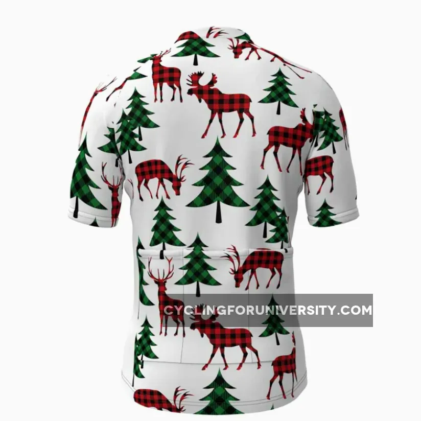 Check Shirt Themed Christmas Elk Tree Cycling Jersey Online