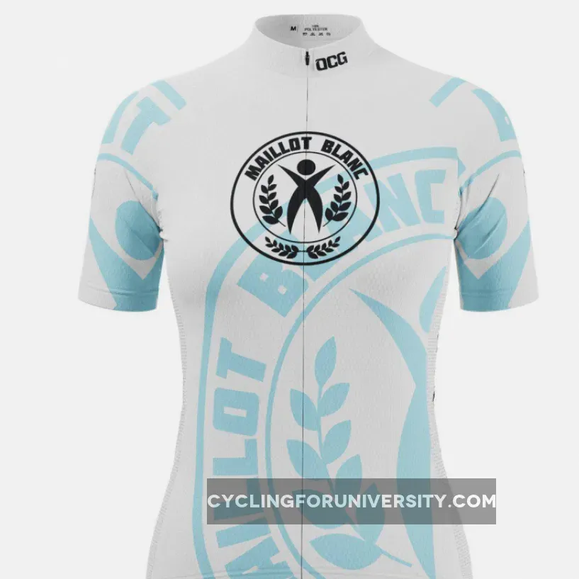 Women's Young Rider Maillot Blanc Short Sleeve Cycling Jersey