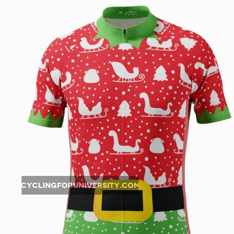 Men's Christmas Elf Season To Ride Short Sleeve Cycling Jersey