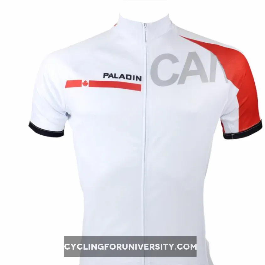 Ilpaladino Canada Simple White Men's Breathable Quick Dry Short-Sleeve Cycling Jersey Bicycling Shirts Summer Apparel Outdoor Sports Gear Upper Wear NO.052