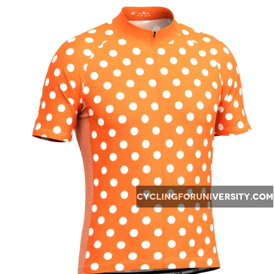 Men's High Visibility Polka Dot Short Sleeve Cycling Jersey #High Visibility Cycling Jersey