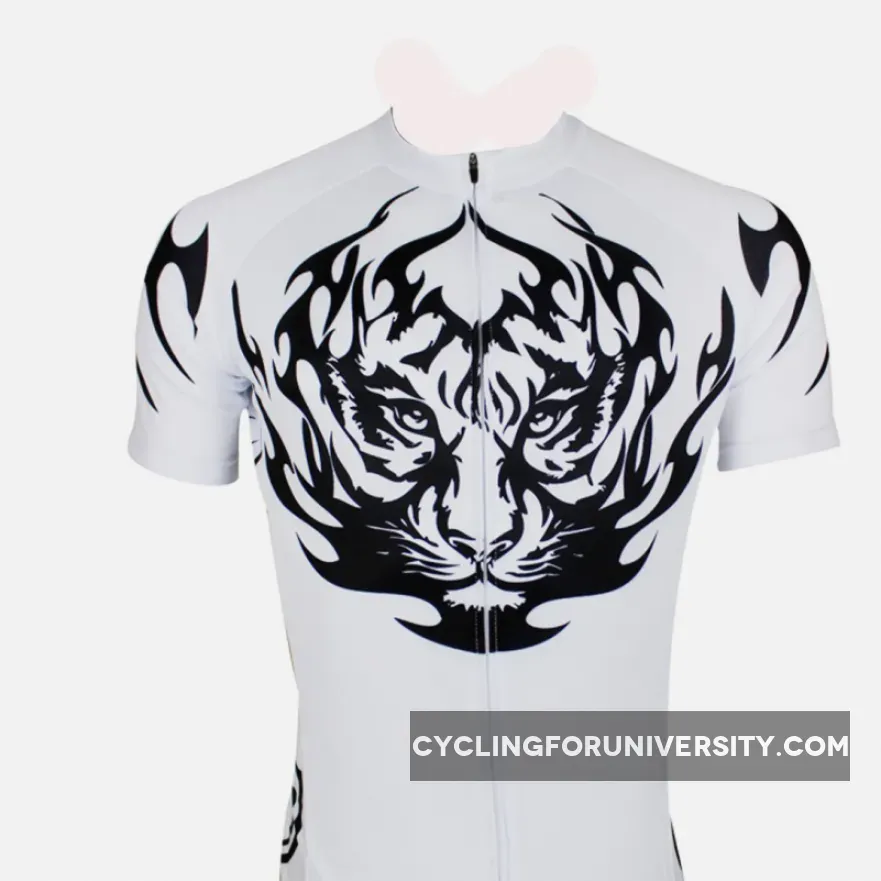 Ilpaladino Tiger White Men's Shirt Cycling Jersey Sportswear Bicycling Pro Cycle Clothing Racing Apparel Outdoor Sports Leisure Biking T-shirt Summer NO.117