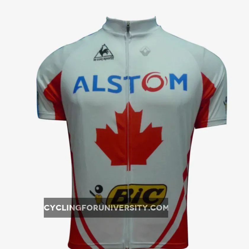 2012 Alstom Bic Cycling Short Sleeve Jersey Red White Edtion