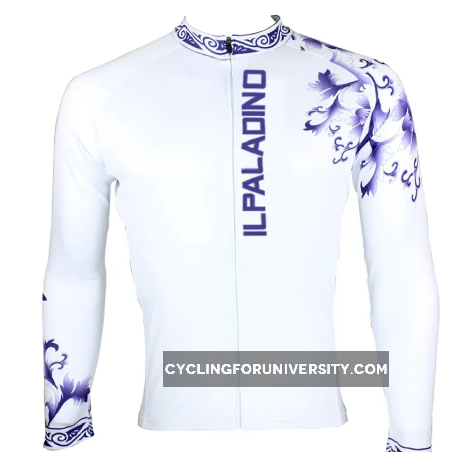 Purple Decorative Cool Graphic Arm Print Men's Cycling Long/Short-sleeve White Jerseys NO.024