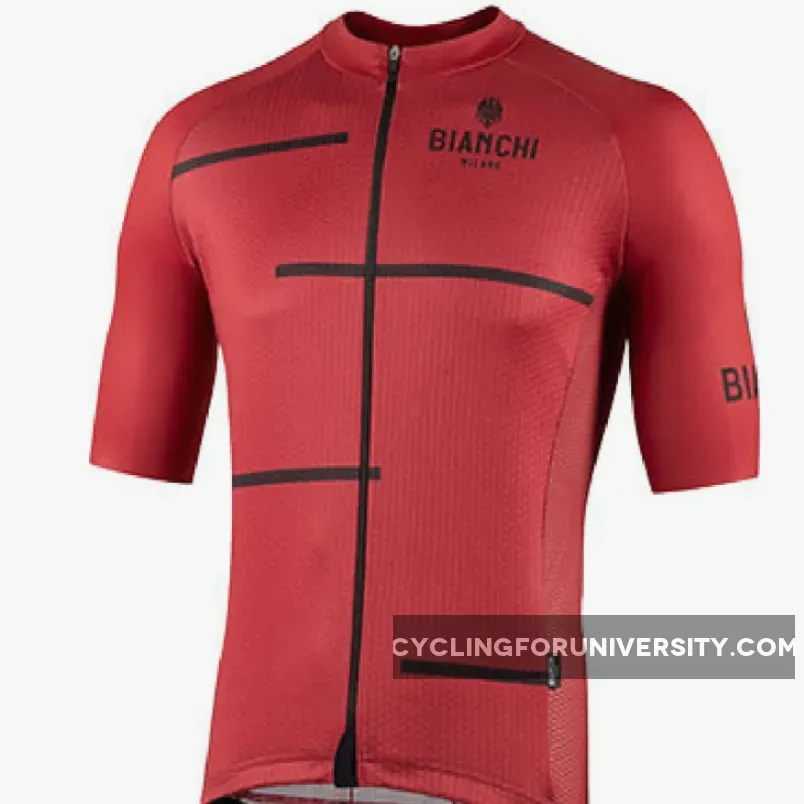 Nalini 2021 Bianchi Milano Disueri Short Sleeve Cycling Jersey Red