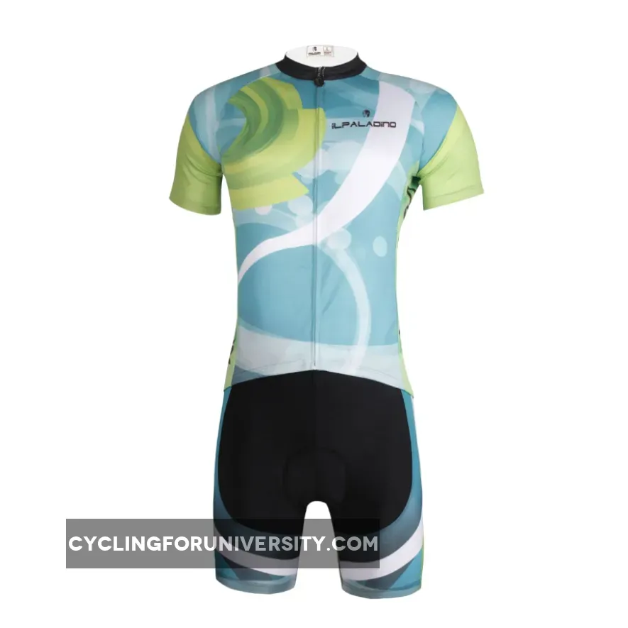 ILPALADINO Green Blue Men's Cycling Short Sleeve Bike Shirt/Suit Quick Dry Exercise Bicycling Pro Cycle Clothing Racing Apparel Outdoor Sports Leisure Biking Shirts NO.648
