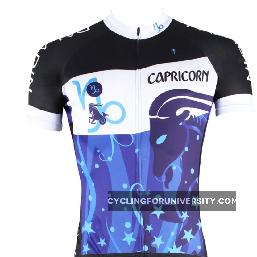 Ilpaladino Constellation Series 12 Horoscopes Capricorn Determined Man's Short-sleeve Cycling Jersey Team Pro Cycle Jacket T-shirt Summer Spring Clothes Leisure Sportswear Apparel Signs of the Zodiac NO.262