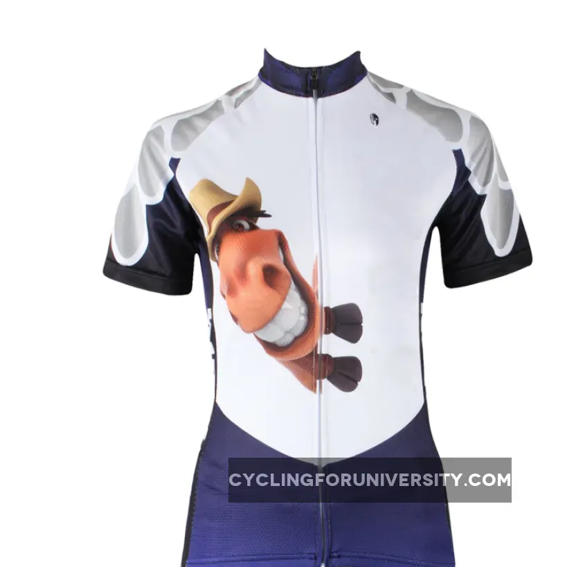 Buck Teeth Horse Womens Cycling Jersey Bike Bicycling Summer Pro Cycle Clothing Racing Apparel Outdoor Sports Leisure Biking Shirts Breathable and Comfortable NO.157