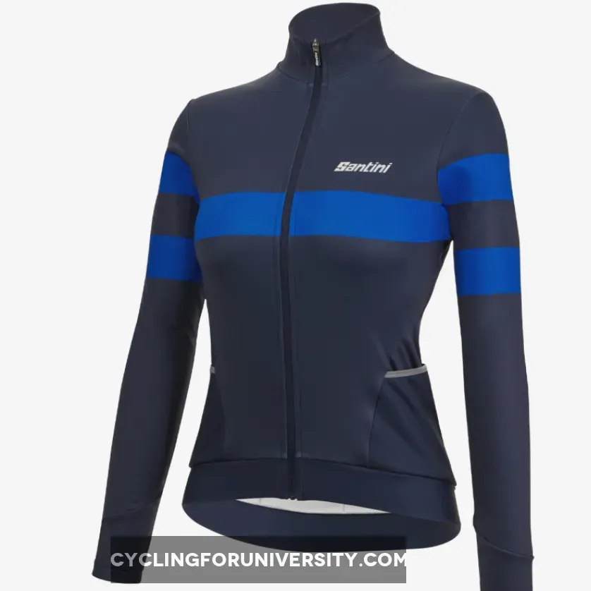 Santini Coral Bengal long sleeves woman jersey - Blue