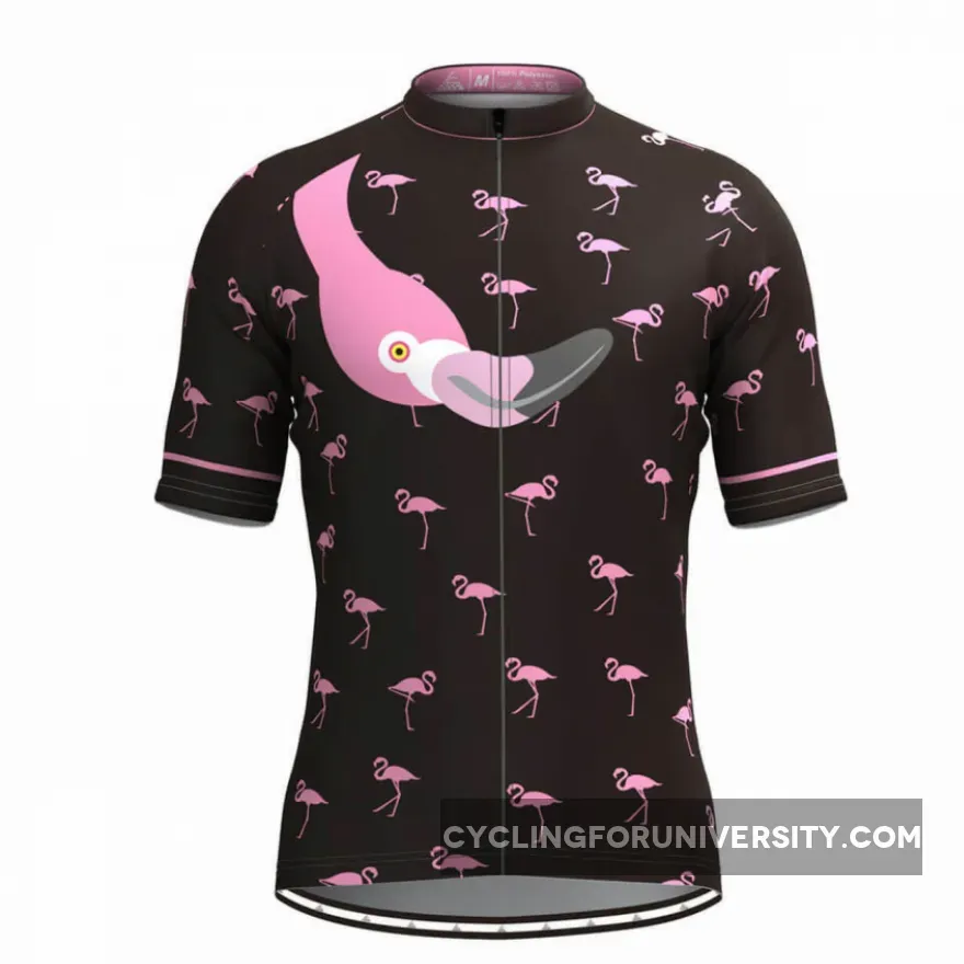 Pink Flamingo Themed Men's Cycling Jersey For Sale