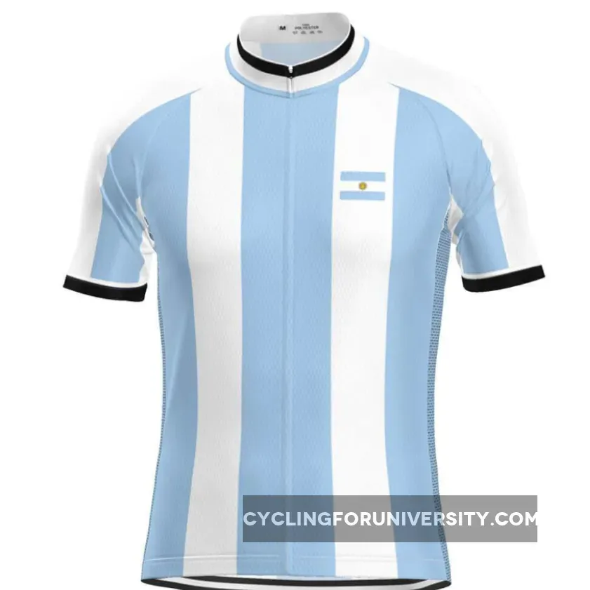 Men's Argentina Flag National Short Sleeve Cycling Jersey #Cycling Argentina