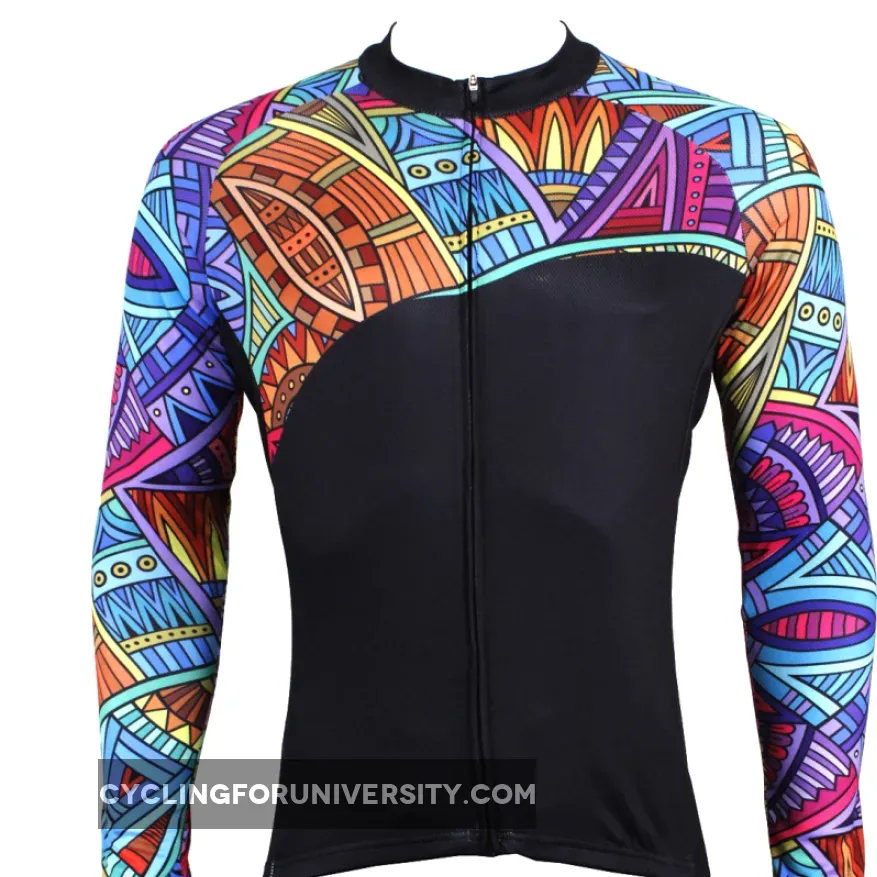 Mens Patterns Full-Zipper Stylish Long-sleeves Cycling Jersey Spring Fall Autumn Outdoor Leisure Sport Breathable and Quick Dry Bike Windproof Jacket Bicycle Clothing 525