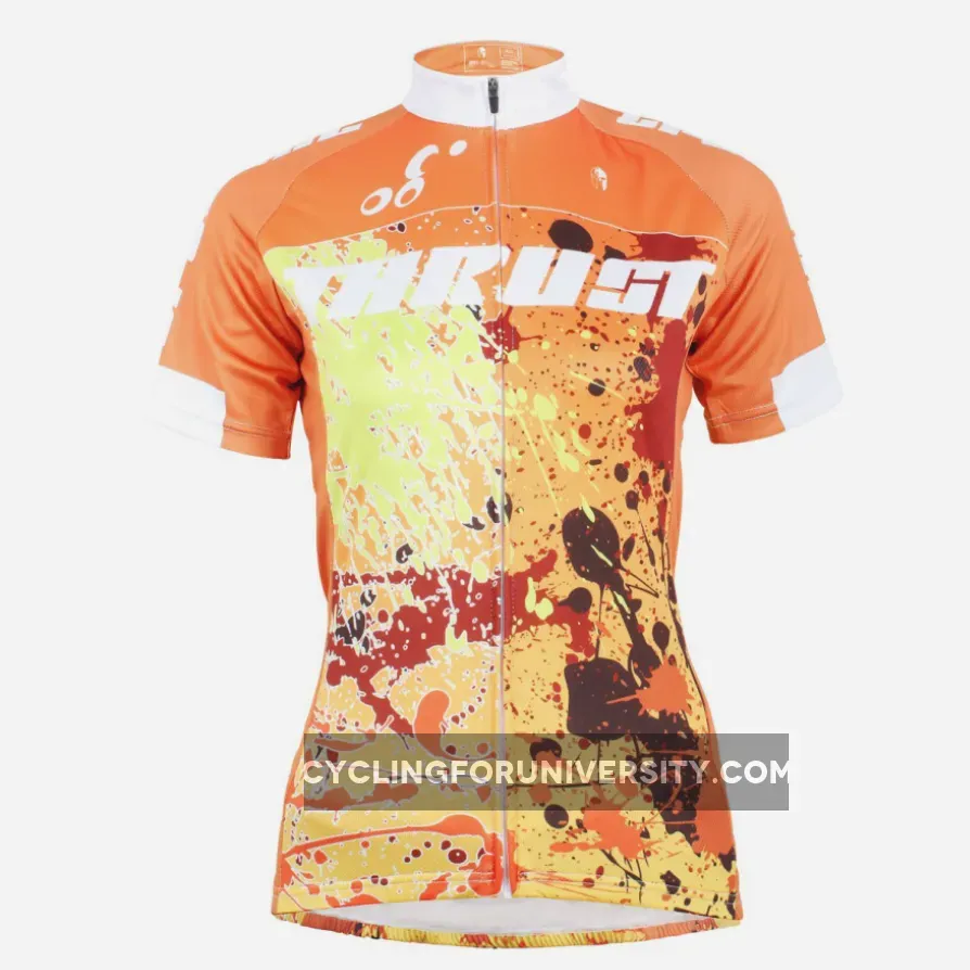 Ilpaladino TRUST Orange Women's Cycling Jersey Short Sleeve Bicycling Pro Cycle Clothing Racing Apparel Outdoor Sports Leisure Biking T-shirt Breathable Summer Clothes NO.587