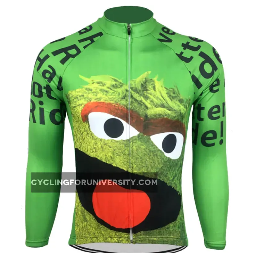 Oscar The Grouch Sesame Street Long Sleeve Men's Cycling Jersey