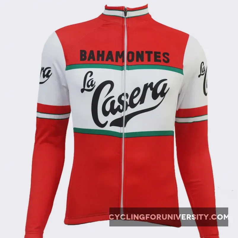 La Casera Bahamontes Retro Long Sleeve Men's Cycling Jersey