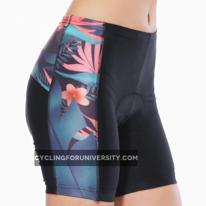Elegance Tropical Plant Flower Womans Spinning Cycling Padded Bike Shorts UPF 50+ Spandex Clothing and Riding Gear Summer Pant Road Bike Wear Mountain Bike MTB Clothes Sports Apparel Quick dry Breathable NO. 791