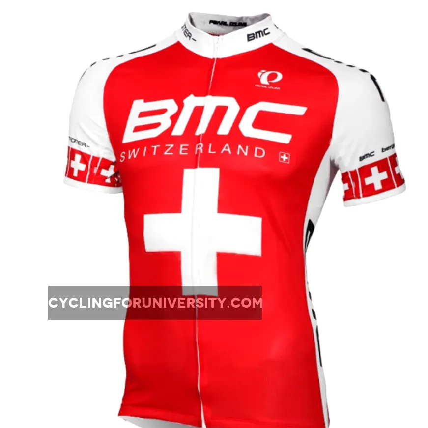 2013-2014 BMC RACING TEAM Proline Short Sleeve cycling Jersey Swiss Champion
