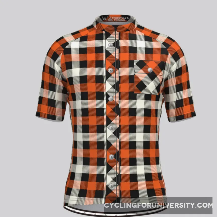 Plaid Checkered Shirt V4 Men's Cycling Jersey Brand New