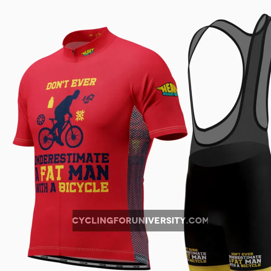 Men's Fat Man Bicycle Short Sleeve Cycling Kit / Man On Bicycle