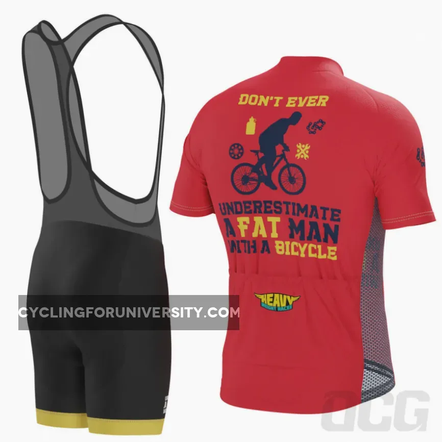 Men's Fat Man Bicycle Short Sleeve Cycling Kit / Man On Bicycle