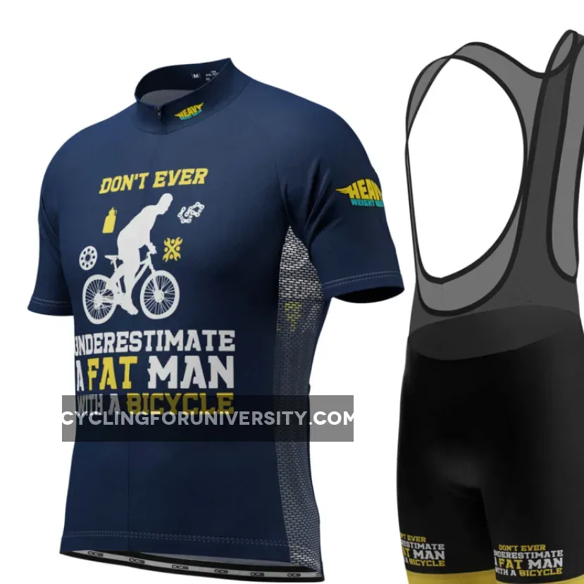Men's Fat Man Bicycle Short Sleeve Cycling Kit / Man On Bicycle