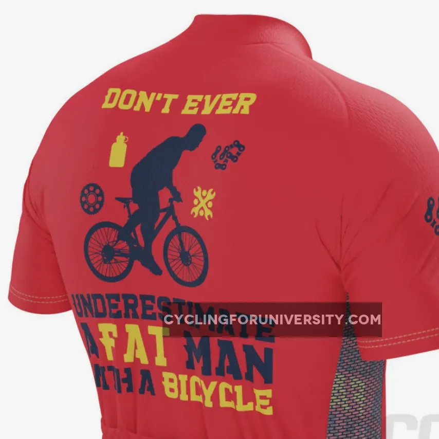 Men's Fat Man Bicycle Short Sleeve Cycling Kit / Man On Bicycle